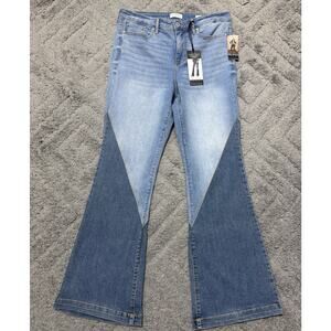 Sofia Jeans Womens Size 12 Short High Rise Flare Color Block Jeans NWT 32x31